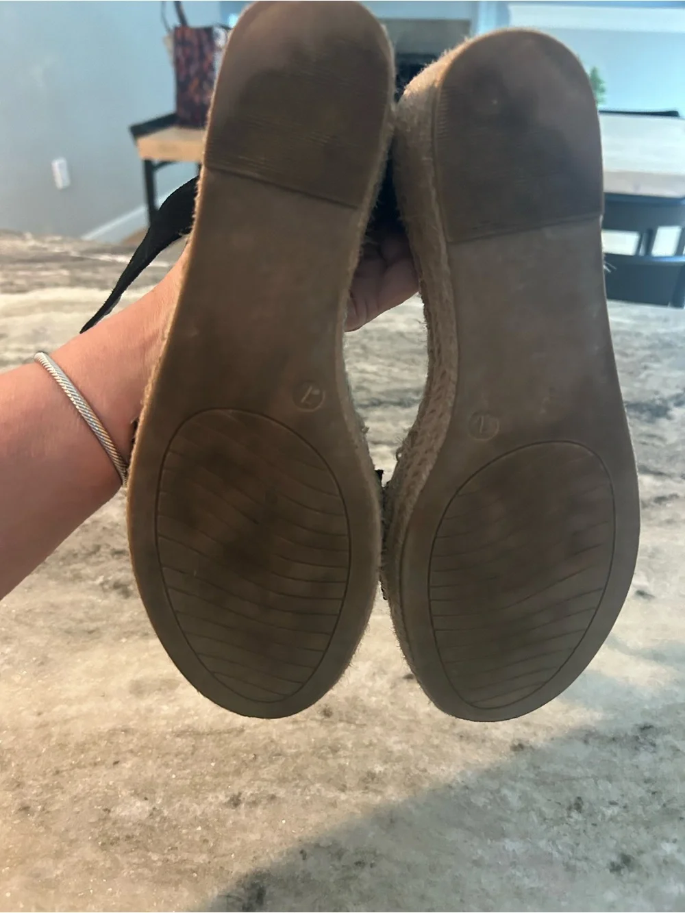 Michael by michael Shannon Black Espadrille Platform Sandals  size 7